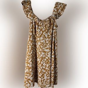 Old Navy Women's Size Large Floral Dress Summer Lined Orange